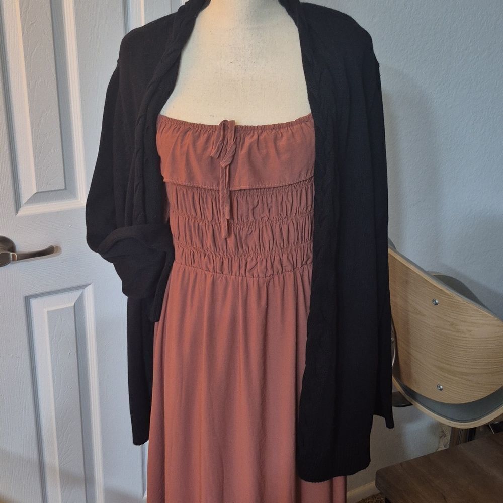 💥3/$55💥Karen Scott Black Duster Cardigan Sweater 3X PLUS Open Front Long Knit